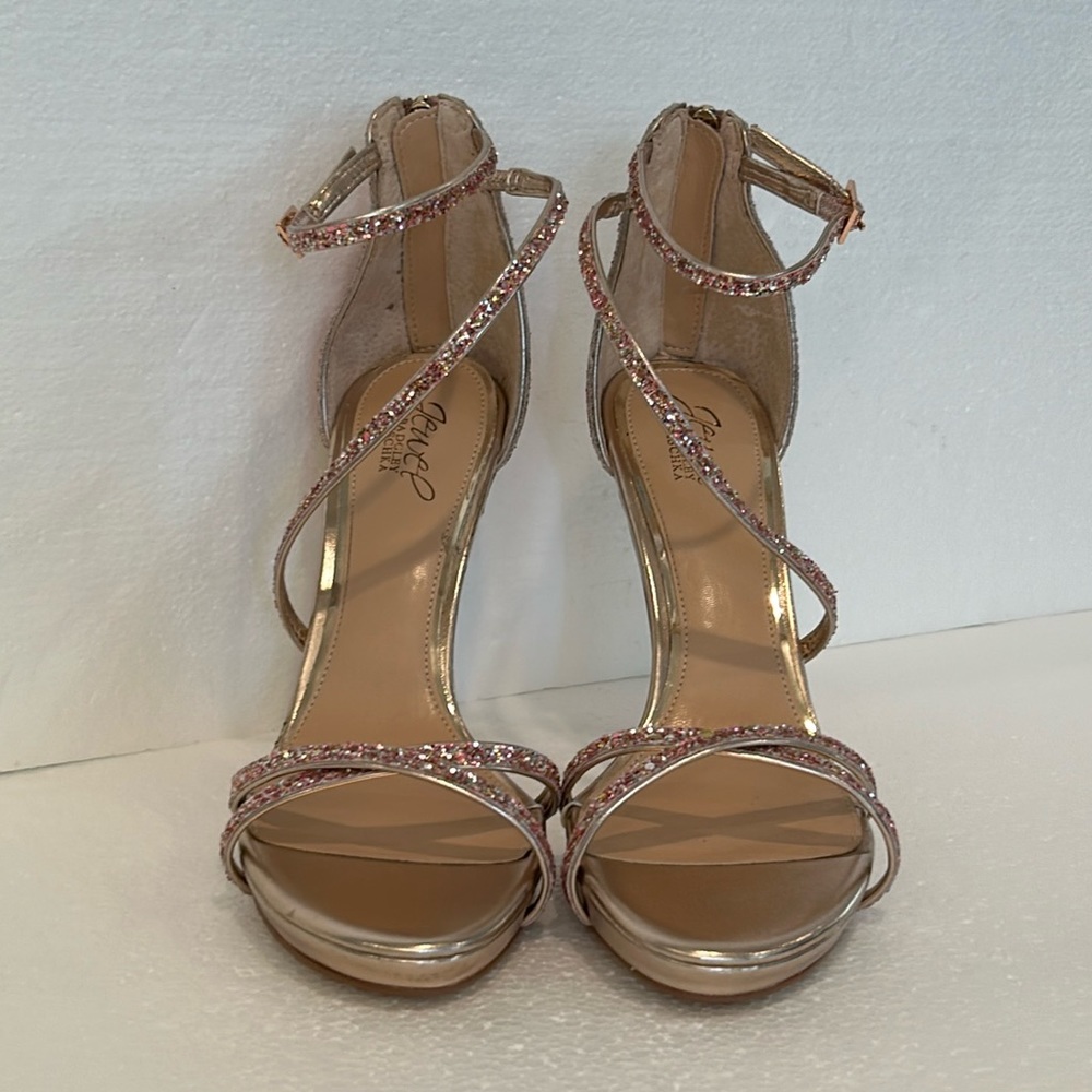 New Jewel Badgley Mischka - Jolene Metallic Stiletto sz 8.5 - Picture 1 of 9